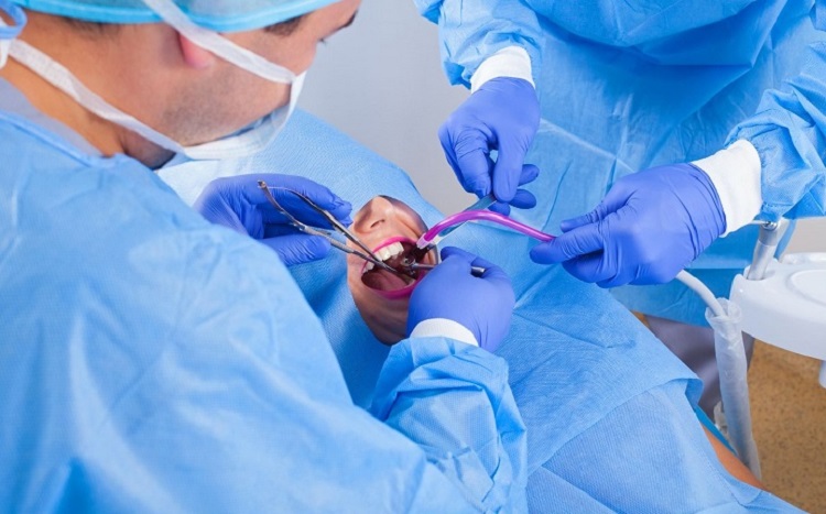 endodontist performing surgery