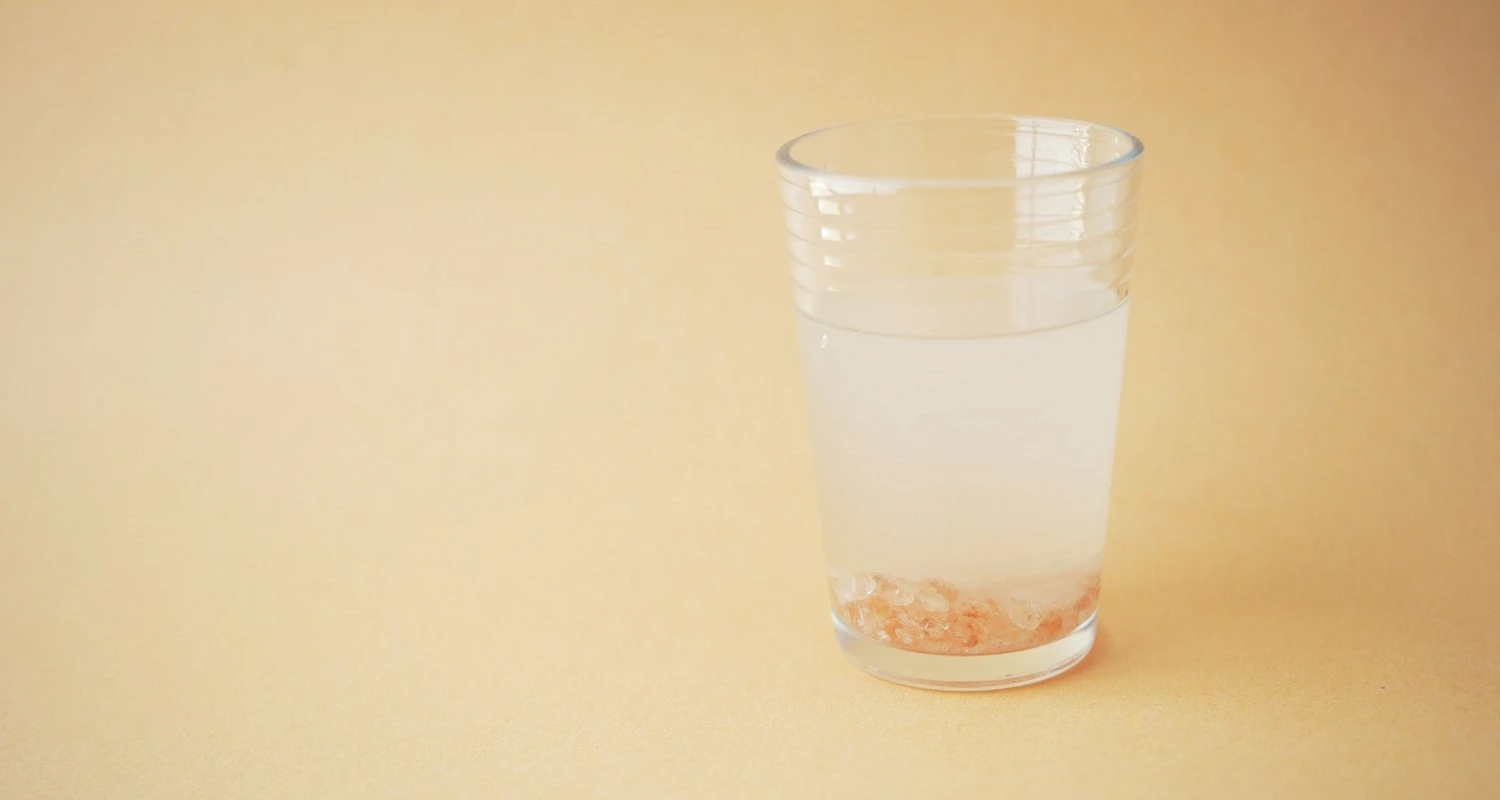 glass of water with salt