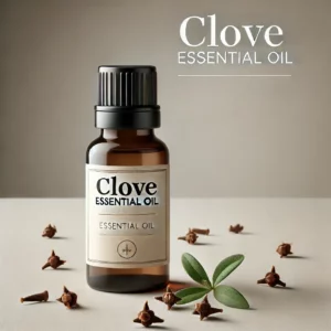 a bottle of clove essential oil that can be used for toothpain