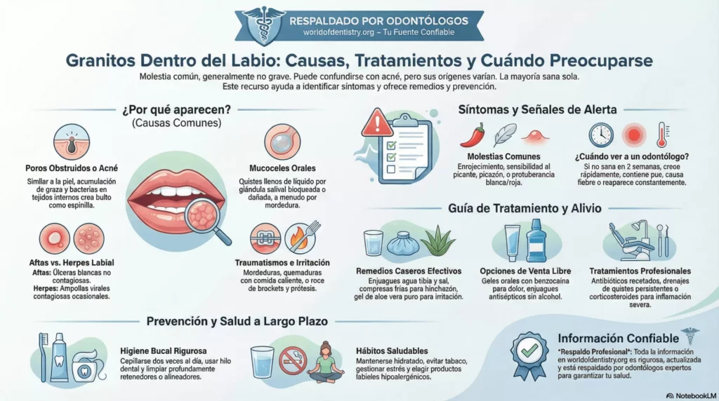 Grano dentro del labio: posibles causas y cómo eliminarlo